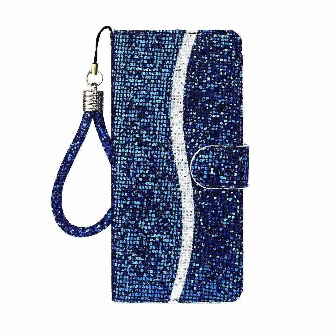 Luxurious Wallet Crystal Wrist Phone Case