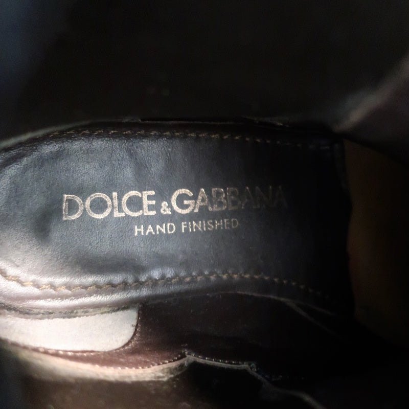 Dolce & Gabbana Wingtip Boots Brown/Gray Leather Size 37.5 Flat Chelsea Boots