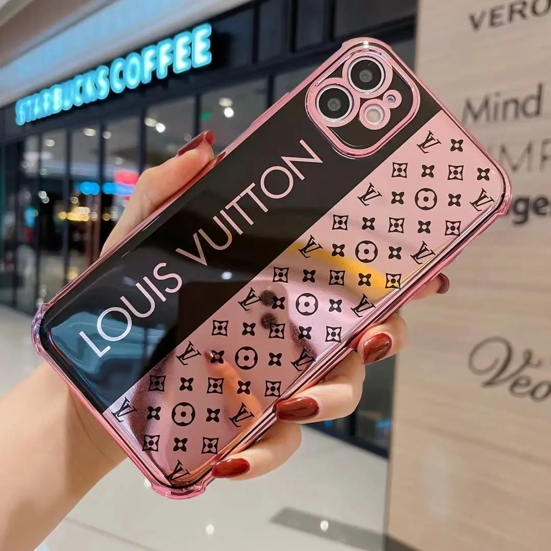 Pink  letter electroplating phone case