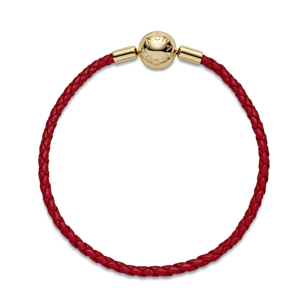 Pandora Pandora Moments Red Woven Leather Bracelet