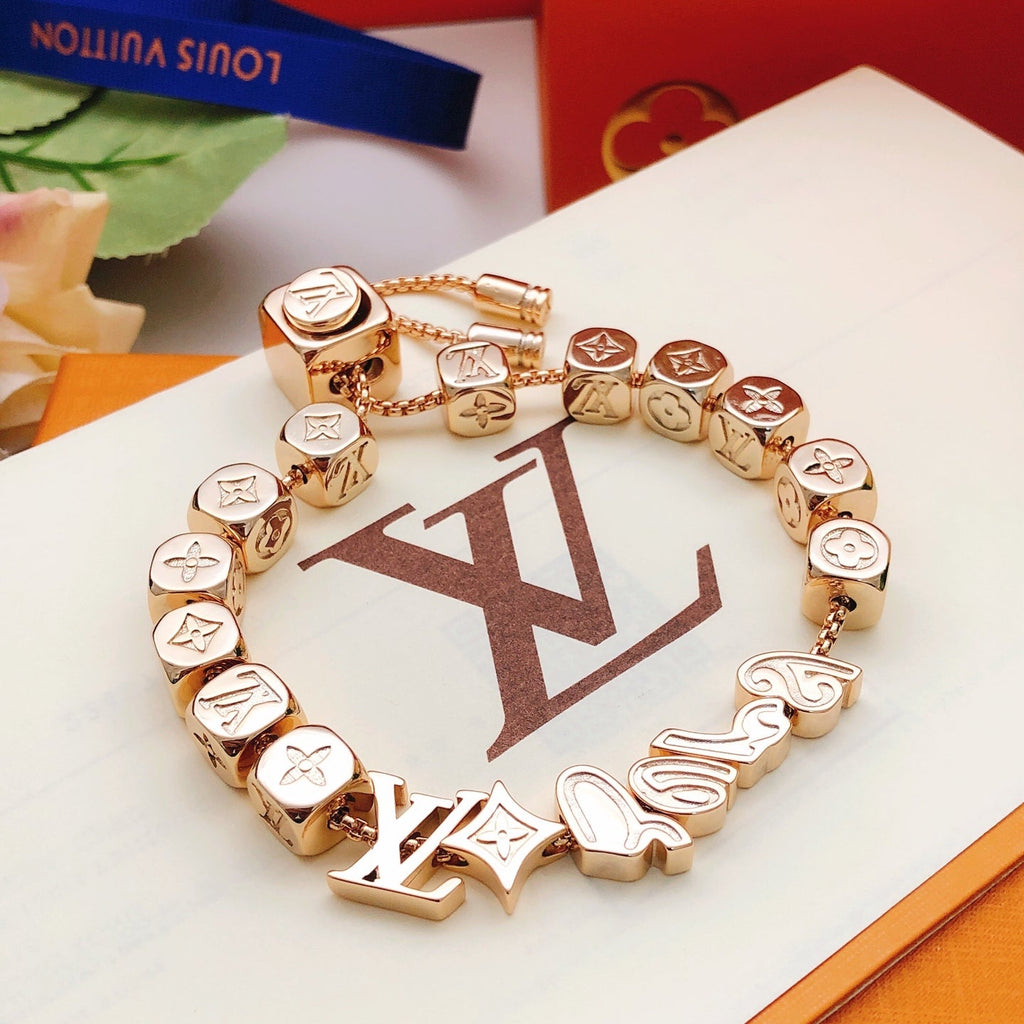 High-Quality Rose Gold Polished Square-Link Bracelet