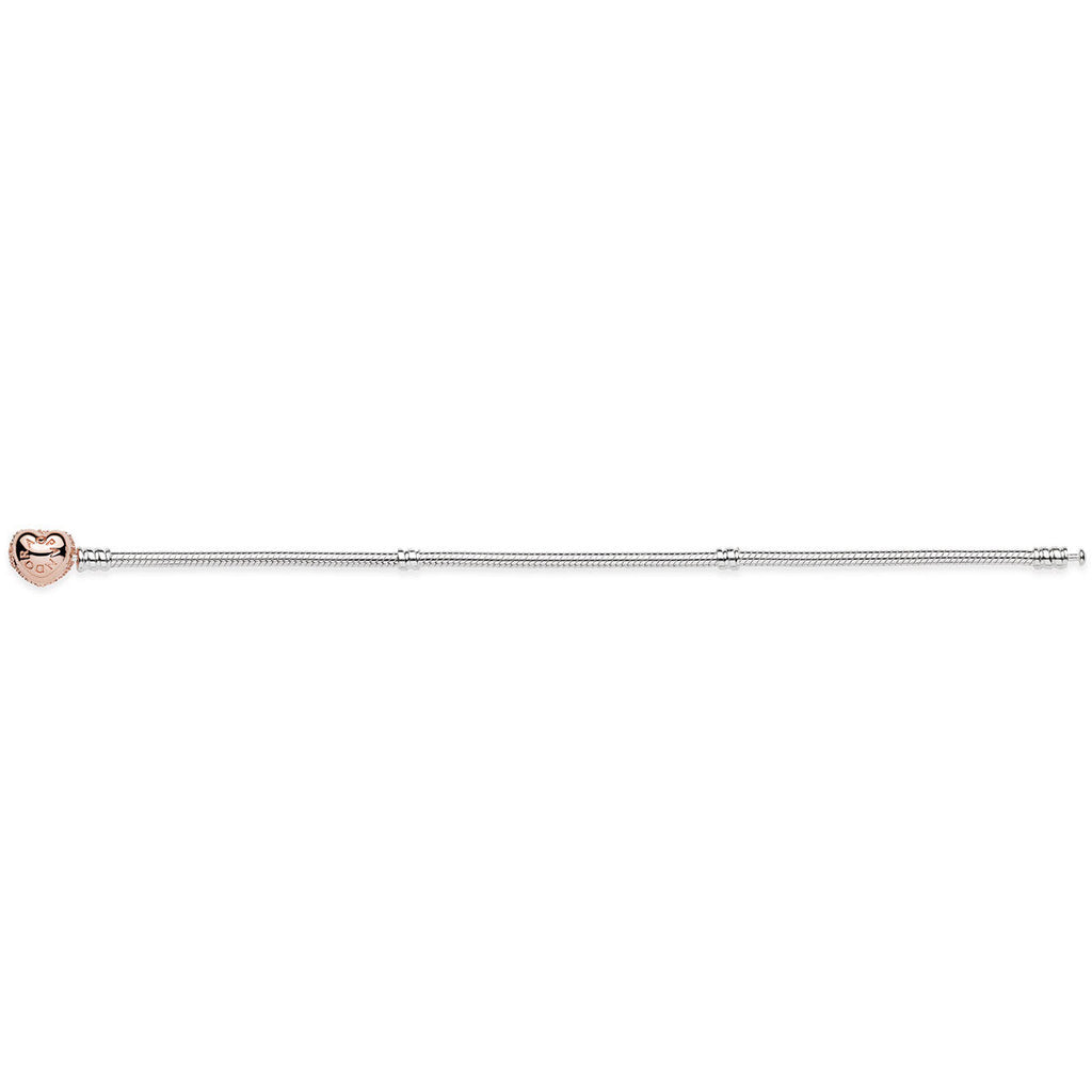 Pandora Moments Pav¨¦ Heart Clasp Snake Chain Bracelet