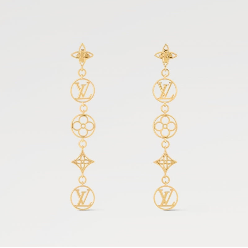 18K Louis Lace Long Earrings