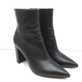 Gianvito Rossi Piper Ankle Boots Black Leather Size 38 Pointed Toe High Heel