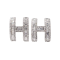 18K Pop H Diamonds Earrings