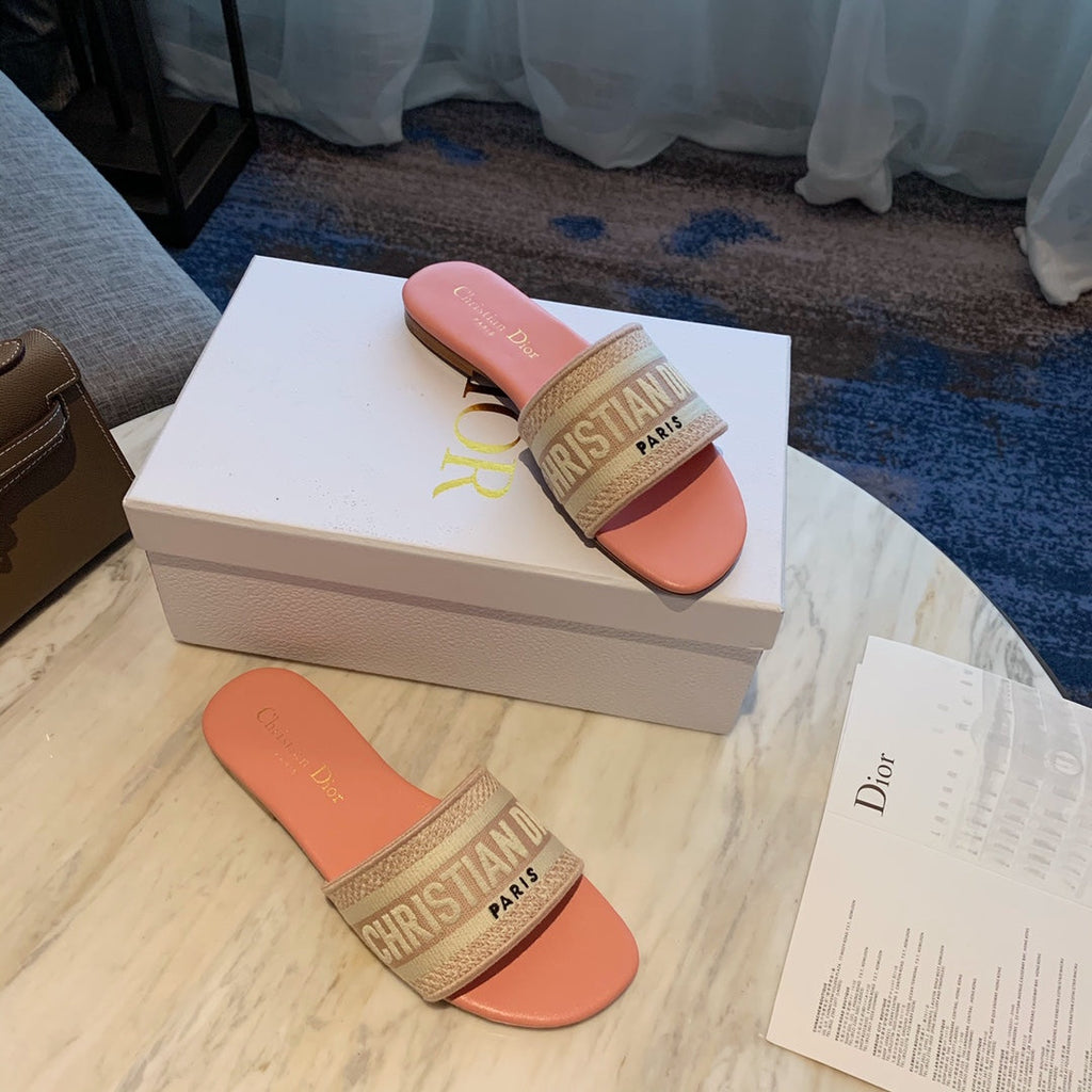 Pink D I O R slides (2 Heel Options)