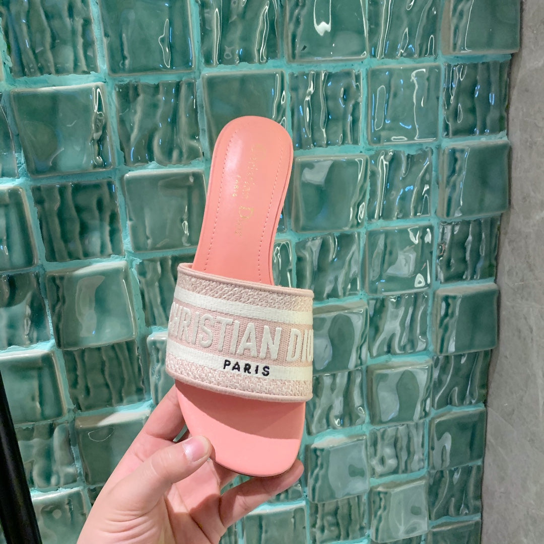 Pink D I O R slides (2 Heel Options)