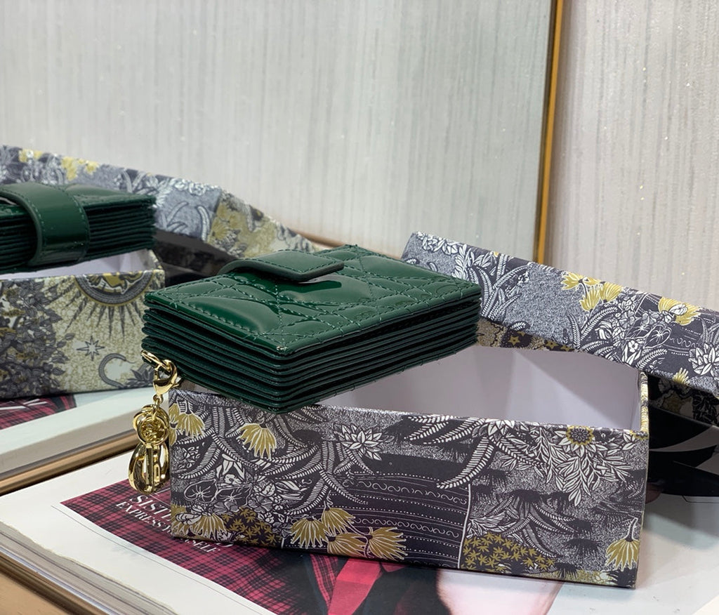 D I O R - Organ Card Holder 10.5cm (Emerald)