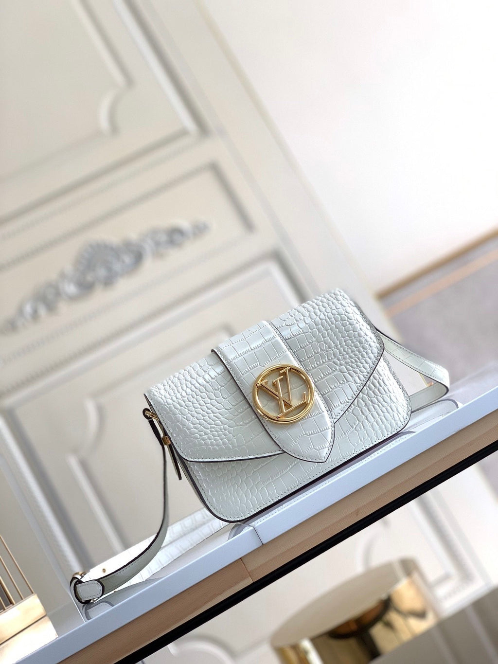 circle accessory white handbag