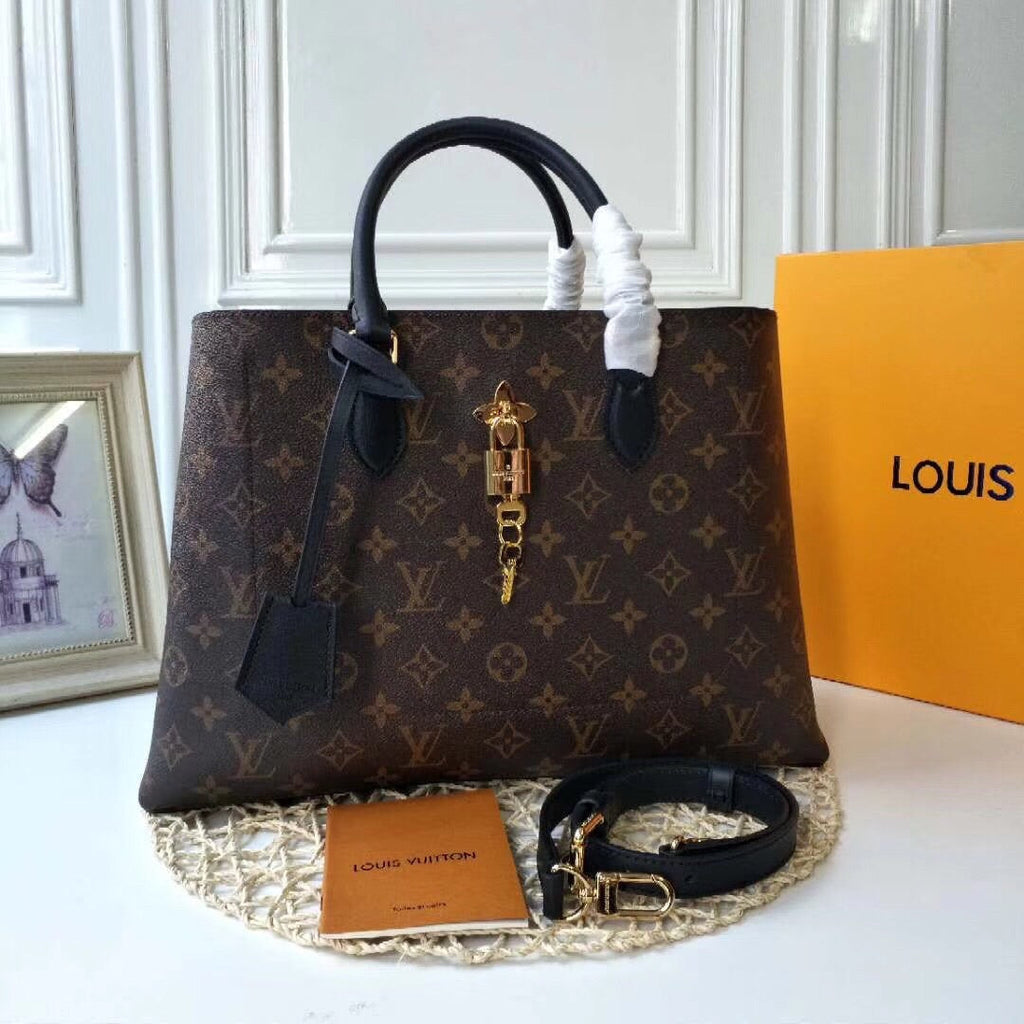 classic retro flower black handbag