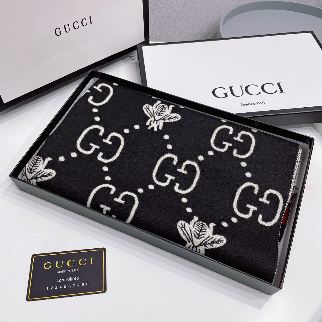 G u c c i scarf black or brown
