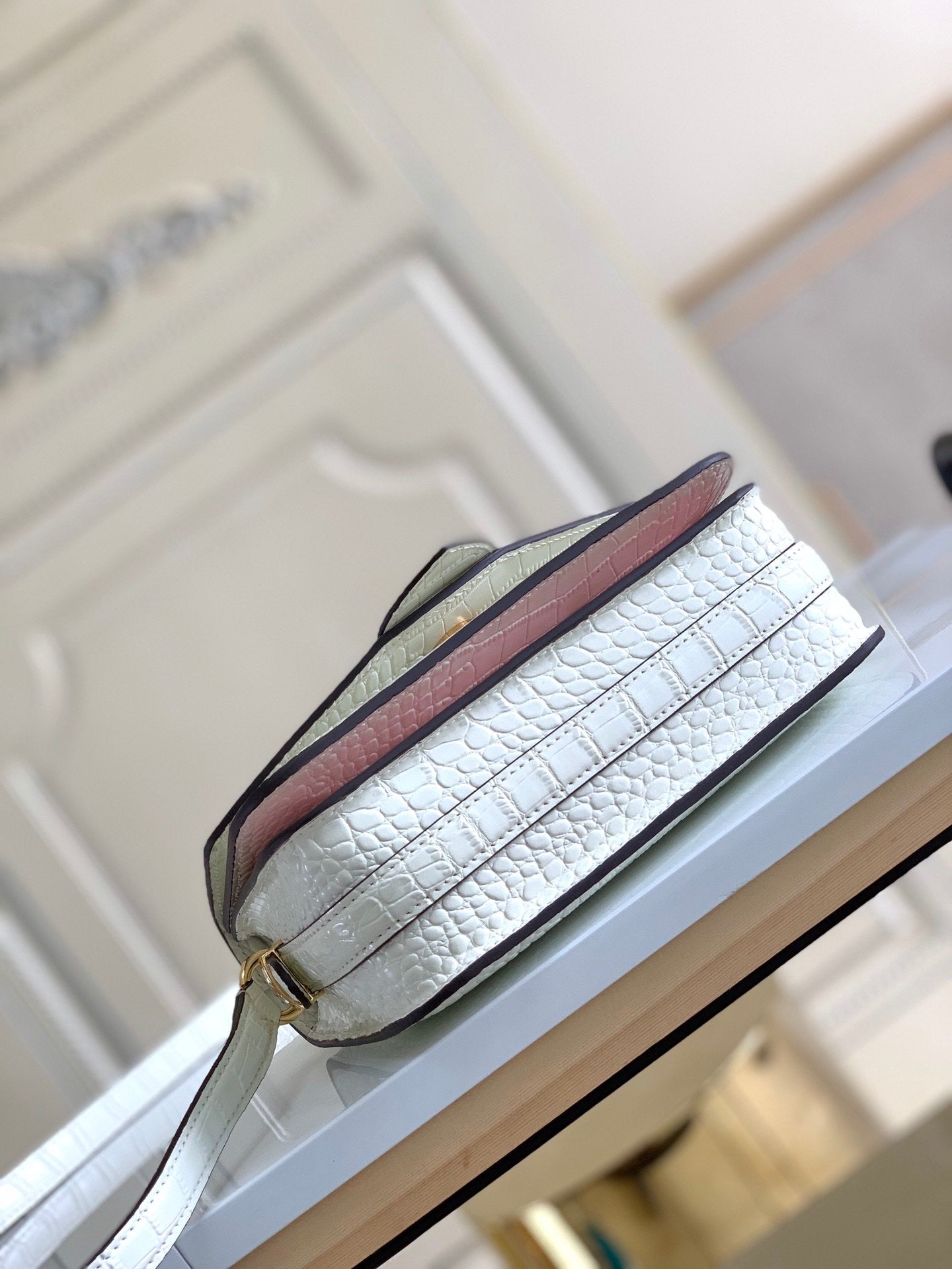 circle accessory white handbag