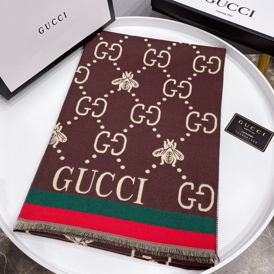G u c c i scarf black or brown