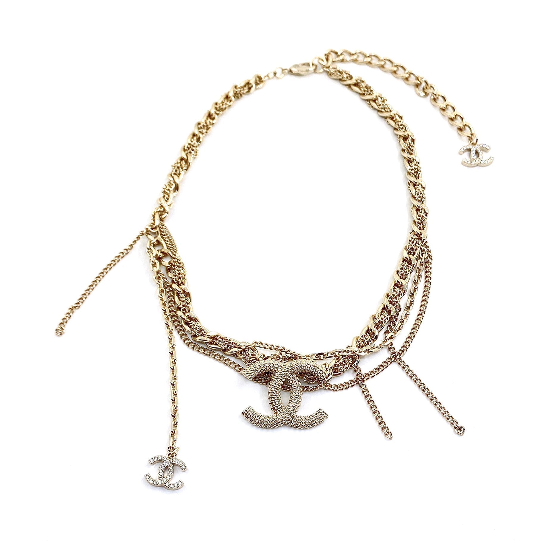 18K CC Crystals Choker Necklace