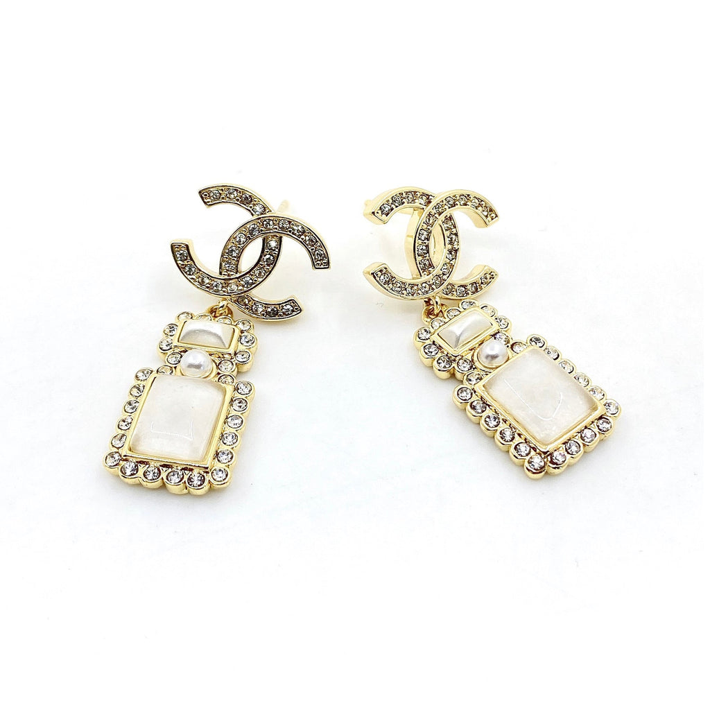 18K CC Perfume Bottle Earrings