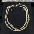 18K CC Long Pearl Chain Necklace