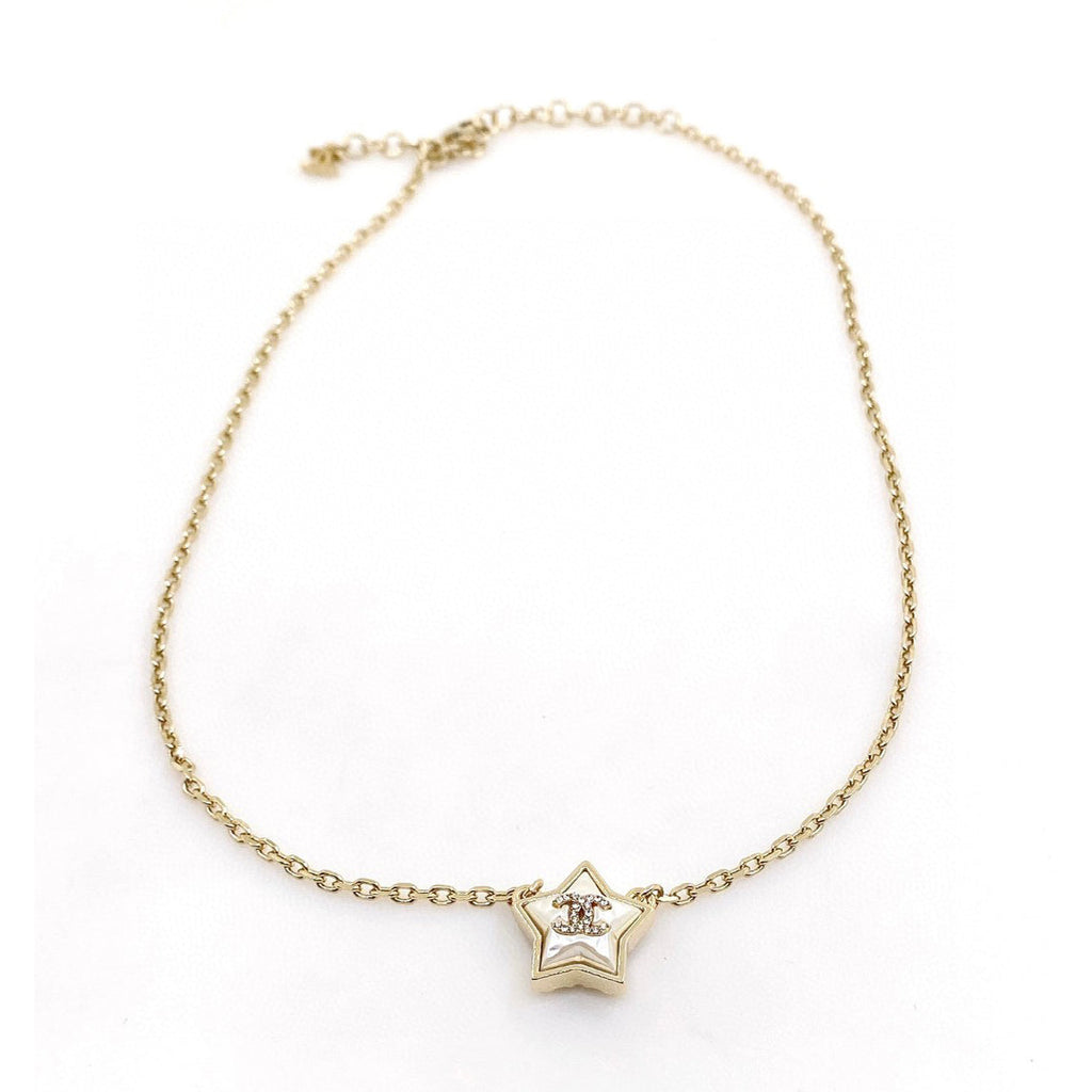18K CC Star Pearl Necklace