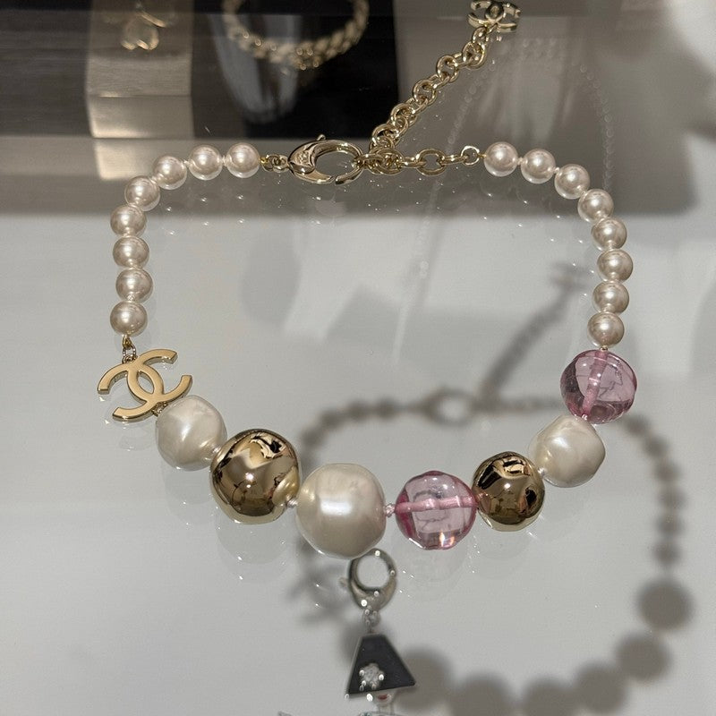 18K CC Color Crystal Choker Necklace