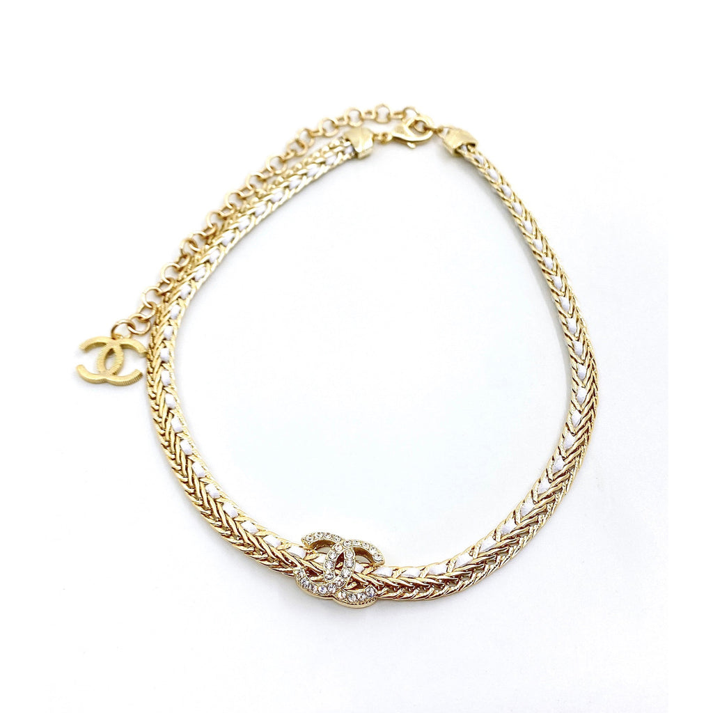 18K CC Diamonds Choker Necklace
