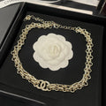 18K CC Pave Diamond Gold Necklace