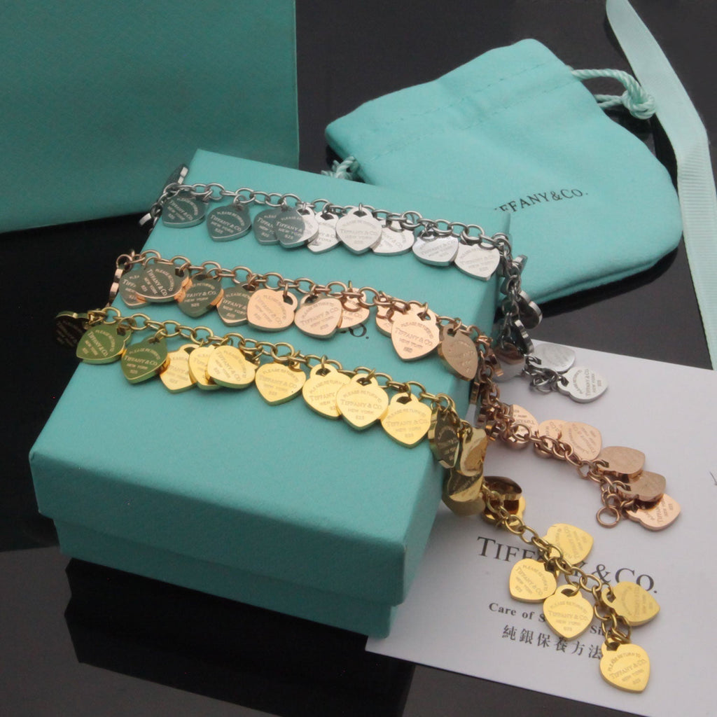 18K T Heart Tag Bracelet