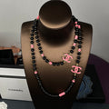 18K CC 24B Black Pearls Necklace