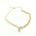 18K CC Pearl Chain Choker Necklace