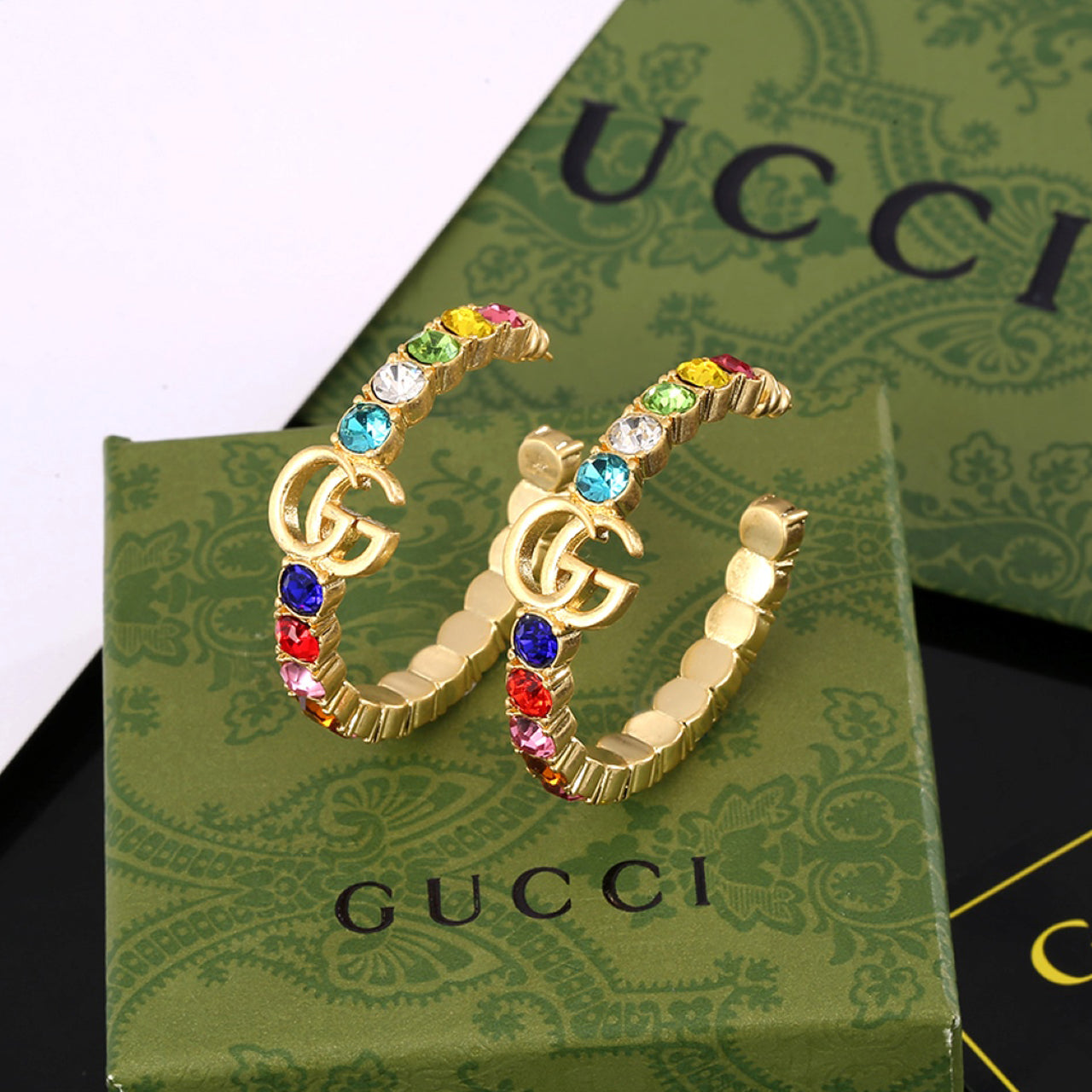 18K Double G Circle Earrings