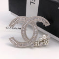 18K CC Star Crystals Brooch