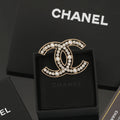 18K CC Pearls Brooch