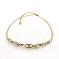 18K CC White Pearl Crystals Necklace