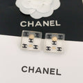 18K CC Transparent Resin Earrings