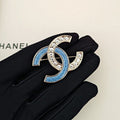 18K CC Blue & White Gold Diamond Brooch