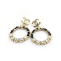 18K CC Round Crystals Earrings