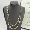 18K CC Long Diamond & Pearl Necklace