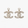 18K CC 25B Crystal Small Heart Earrings