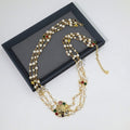 18K CC Color Crystal Long Pearl Necklace