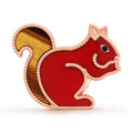 18K Lucky Animals Squirrel Clip Brooch