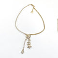 18K CC Heart Crystals Chain Necklace