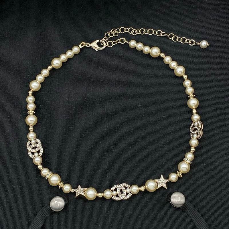 18K CC Pearl & Diamond Necklace