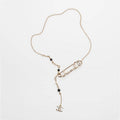 18K CC Rhinestone Pearl Letter Necklace