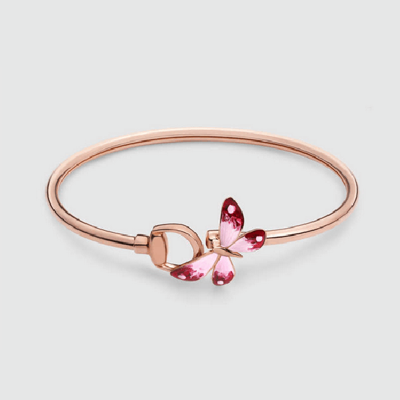 18K Double G Flora Bangle Bracelet