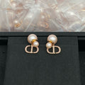 18K CD Pink Pearl Gold Earrings