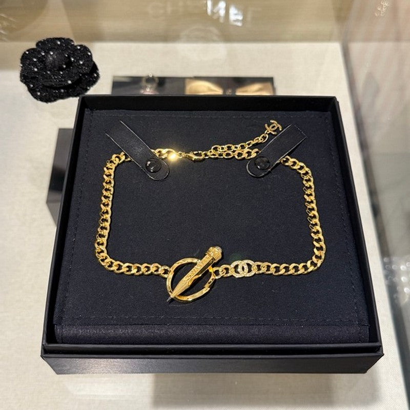 18K CC 25K Pen Choker Necklace
