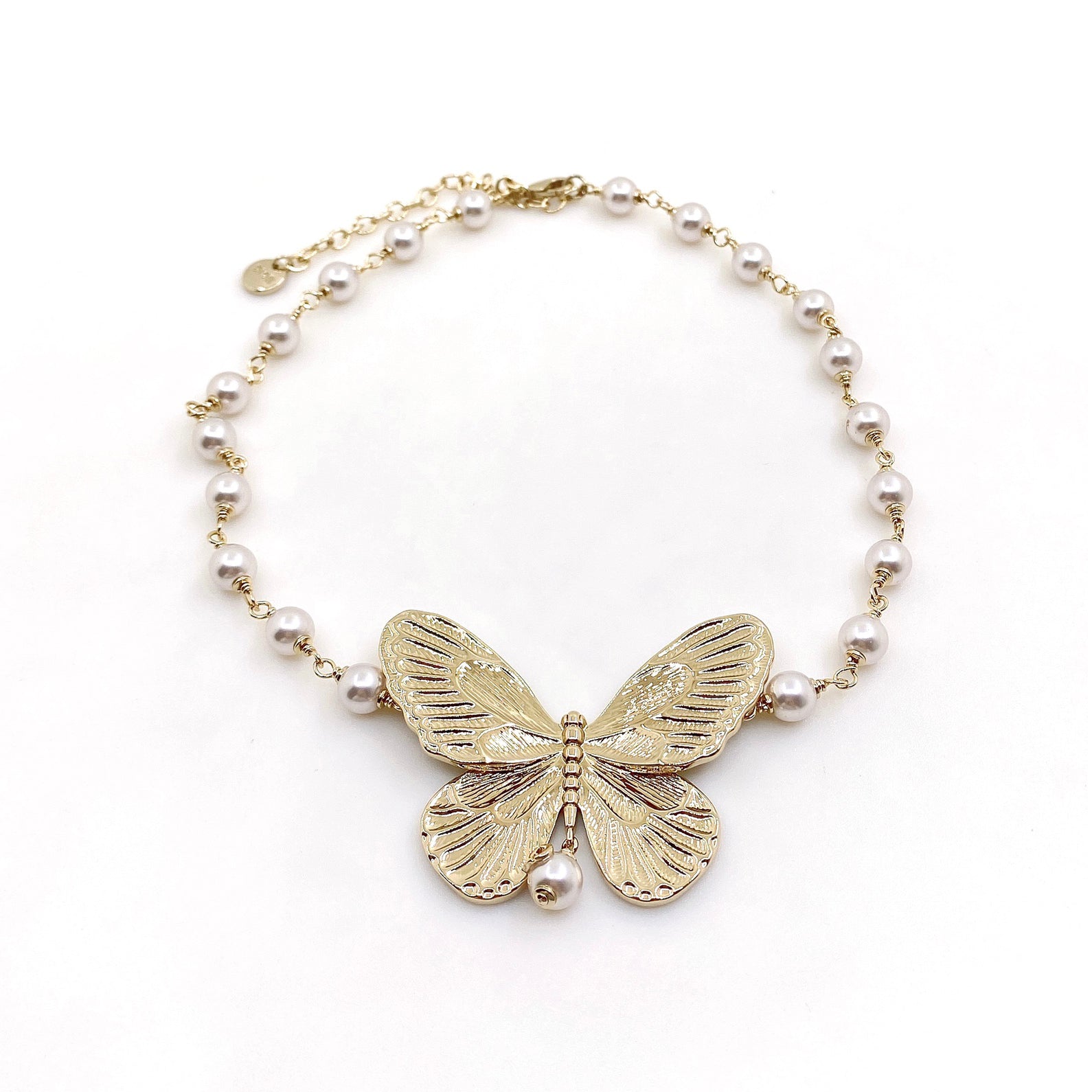 18K CD Butterfly Choker Necklace