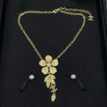 18K CC Crystal Flower Necklace