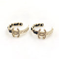 18K CC Black Open Earrings
