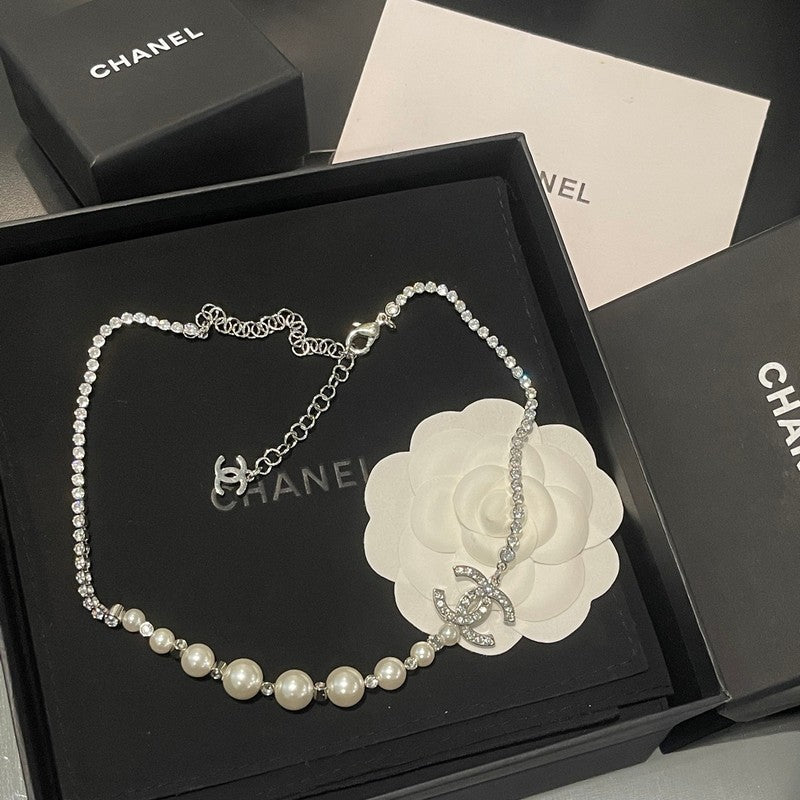 18K CC Pearl Chain Necklace