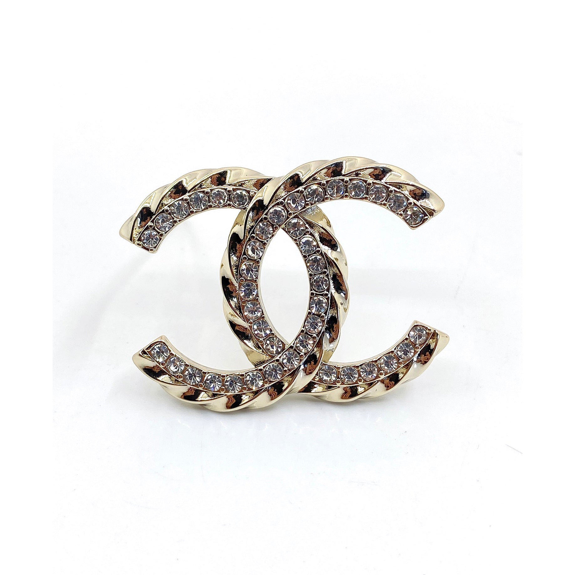 18K CC Diamonds Brooch