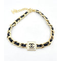 18K CC Leather Necklace